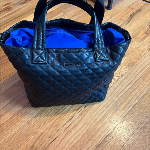 EUC, barely used MZ Wallace Black Leather Quilted Small Metro Deluxe Tote - Picture 5 of 14